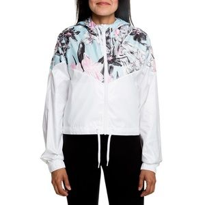 Nike Floral Cropped Loose Fit Windbreaker